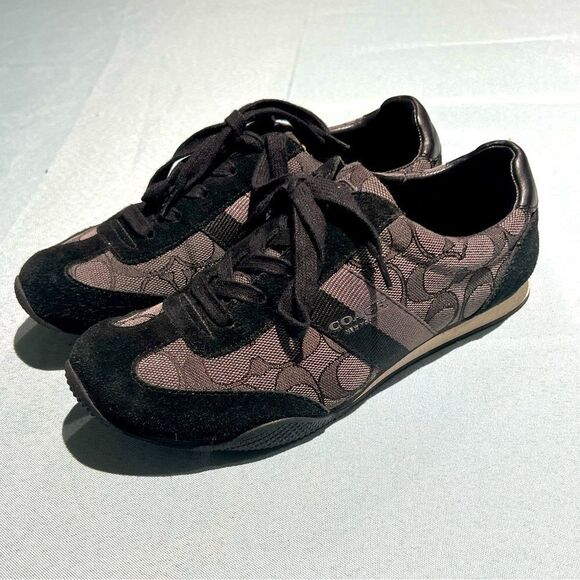 Coach Canvas Pattern Sneakers size 6.5B B29 - Picture 1 of 8